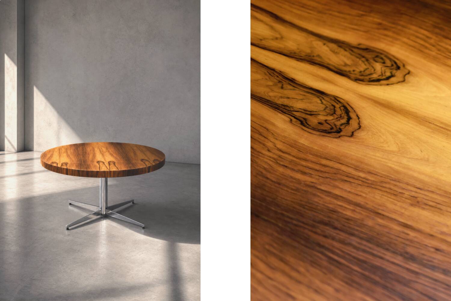 Vintage German Round Rosewood Coffee Table from Ilse Möbel, 1970s