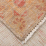 5x9 pale red & tan beige vintage rug 146x279cm