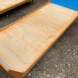 Mid-century daybed in oak and blue formica, Czechoslovakia, 1960s
