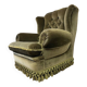 Vintage green club chair with fringes