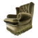 Fauteuil club vintage vert à franges