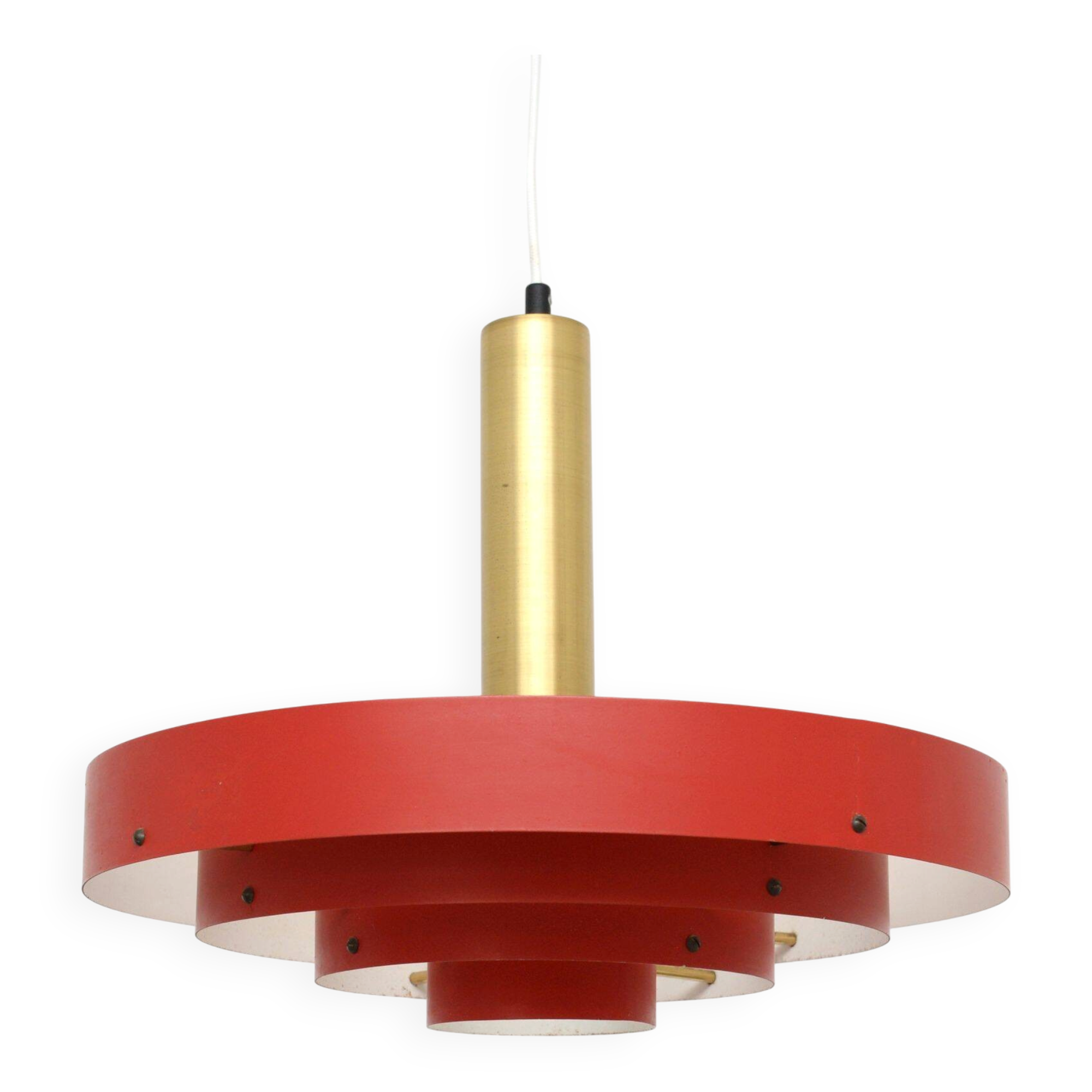 Red Scandinavian lamp, Denmark 1960s