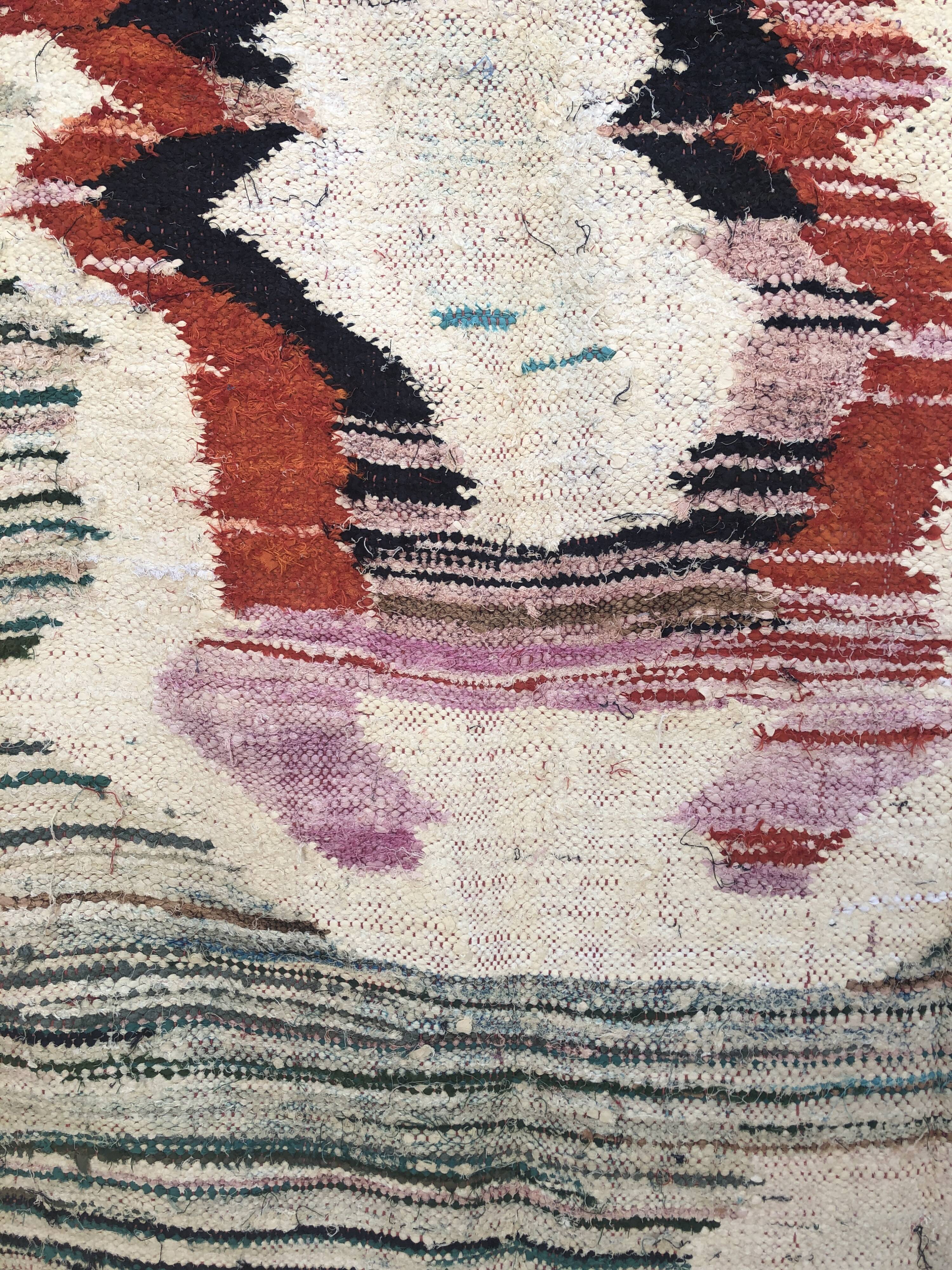 Moroccan Berber carpet Kilim Boucherouite 2.58x1.41m