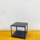 Square coffee table, all black, two glass tops