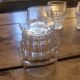 Set of 10 faceted glasses, pressed-molded glass, circa 1950–1960