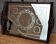 Old wooden tray with sandblasted mirror