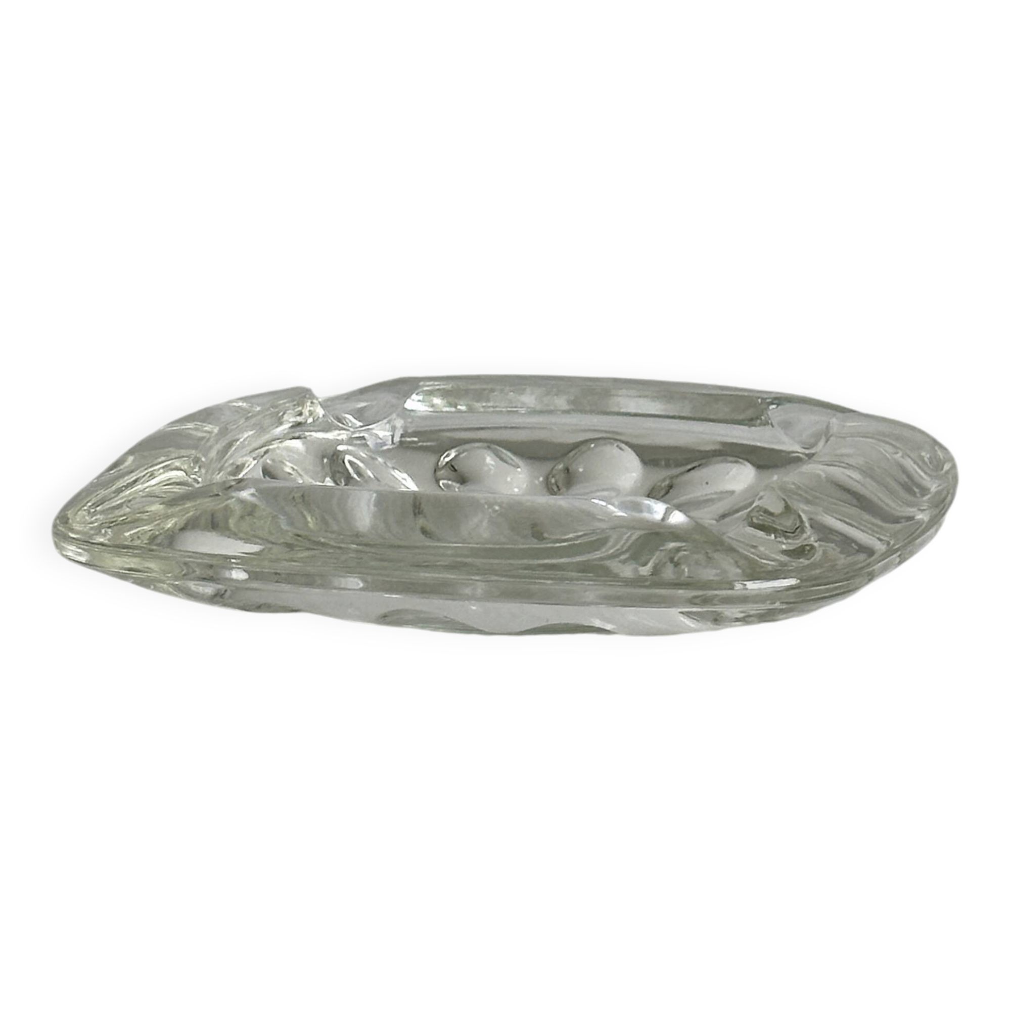 Cendrier vintage en verre translucide
