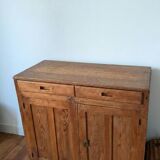 Vintage Parisian Buffet - Patinated Blonde Pine - 100x100cm