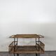 1960s rattan rolling dessert trolley