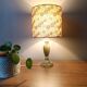 Vintage retro lamp with green marble base, floral shade.