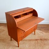Swedish secretary sliding tray teak 1950s