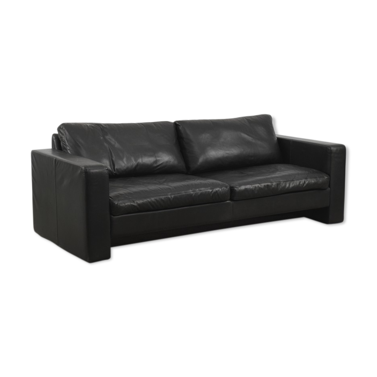 Black leather modern Conseta sofa by Friedrich Wilhelm Möller for COR