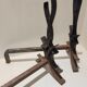Pair of wrought iron andirons by Raymond Subes vintage