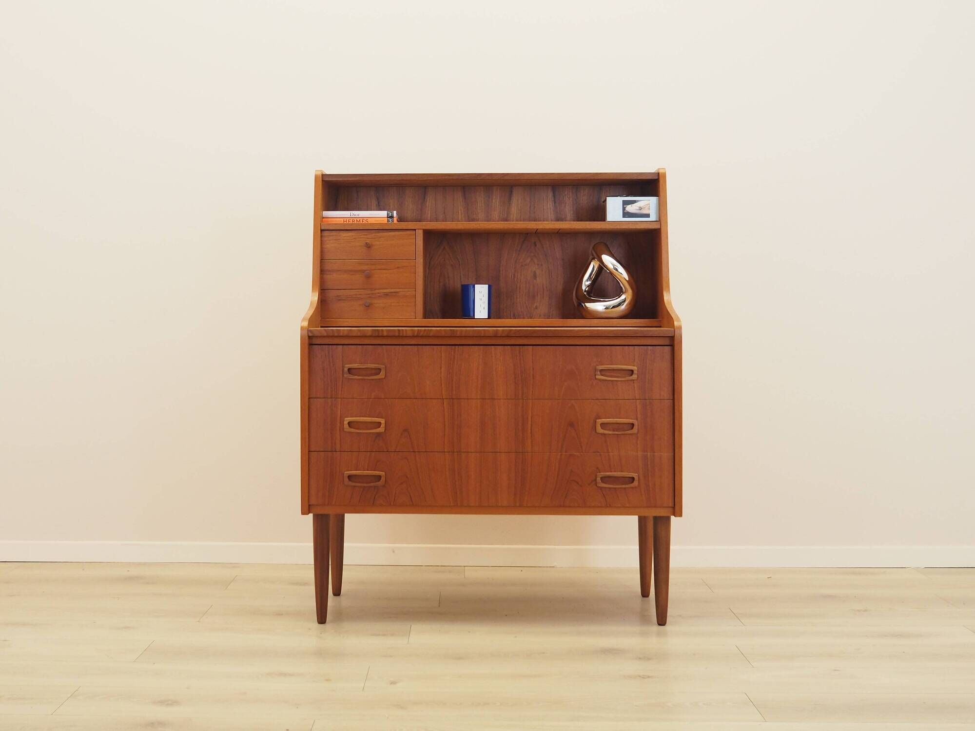 Danish teak secretary desk 1960s with pull-out surface