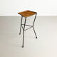 Rattan and Iron Bar Stool by Dennis Lennon, England, c.1950