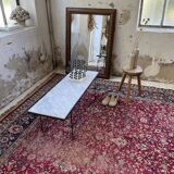 50s coffee table in metal and marble