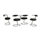 4 chairs tubular steel, imitation black leather, Italy, circa 1970