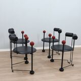 1980s authentic Memphis Era post modern chairs set of 4