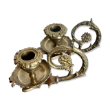 Pair of bronze candlesticks