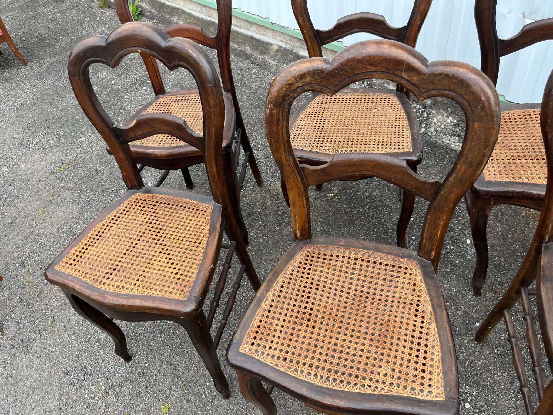 Série de 6 chaises à dossier trilobé de style Louis-Philippe