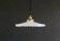 Suspension in white opaline crenellated edges with new cable and new brass socket