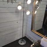 Lampadaire vintage eyeball pied tulipe en métal chromé