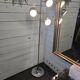 Vintage eyeball floor lamp with tulip base in chromed metal