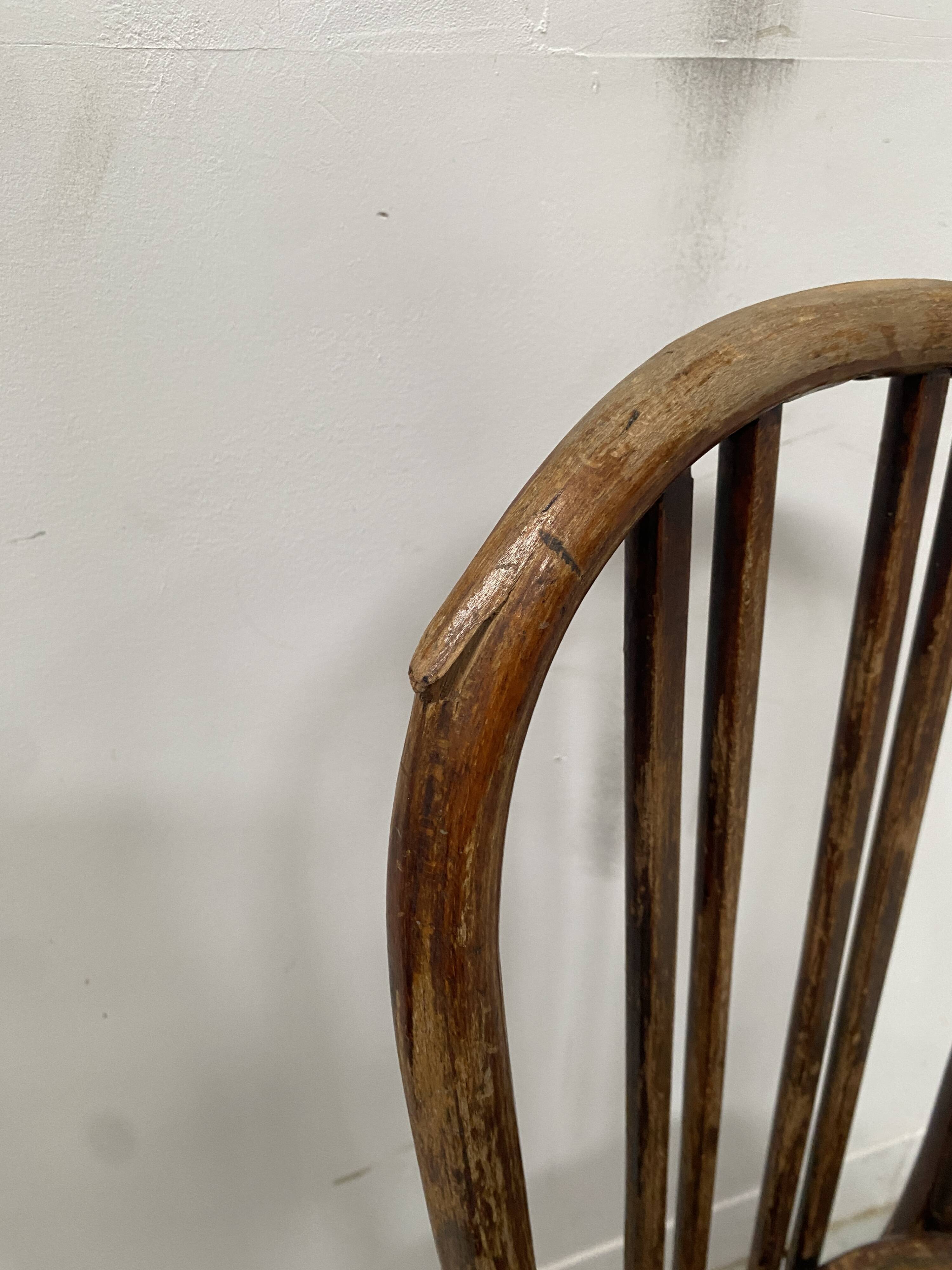 Set of six 20th century curved wooden chairs