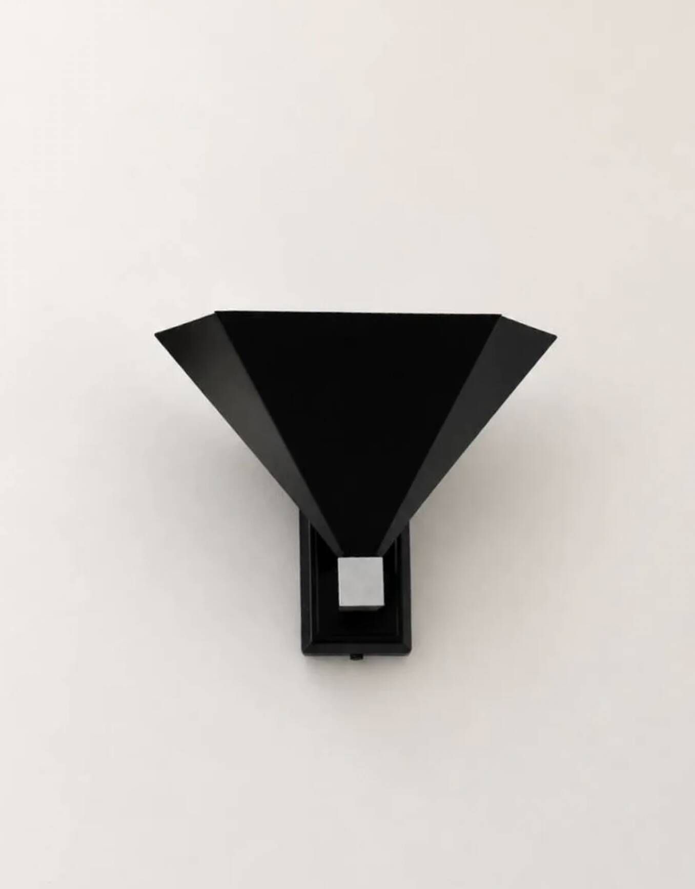 Pair of vintage wall sconces, matte black metal, Italy 1980.