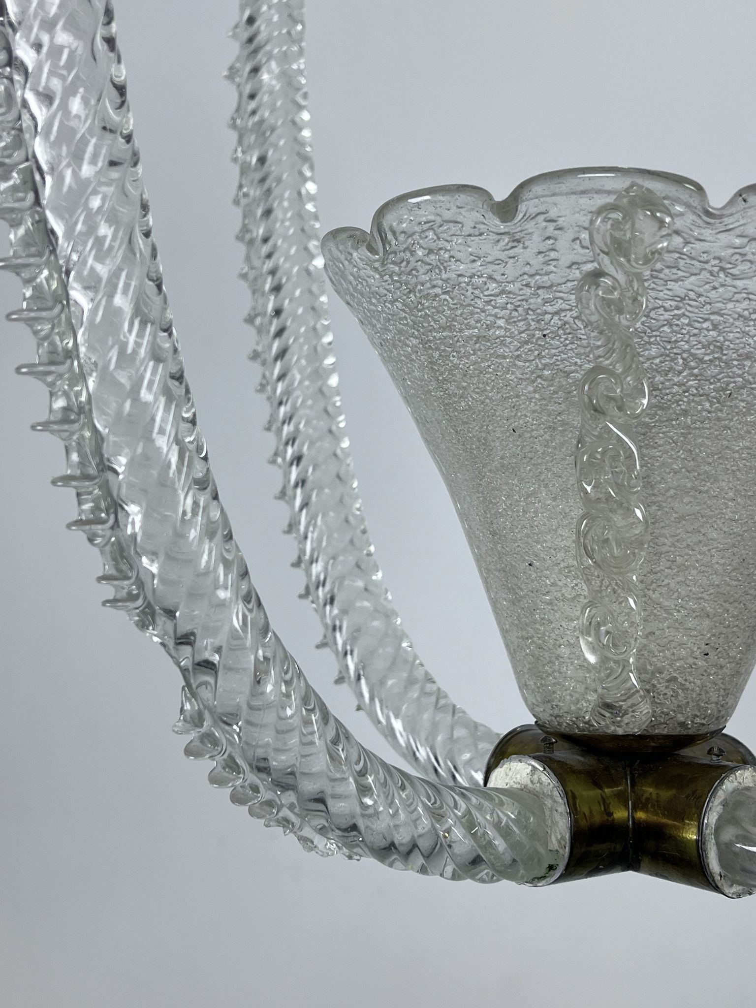 Ercole Barovier Murano glass pendant lamp Italy 1930s