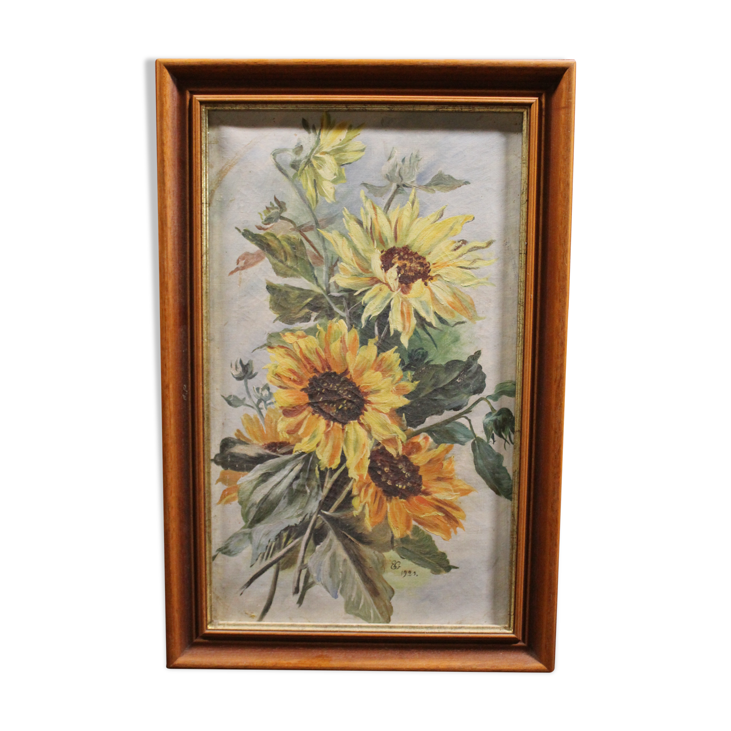 Oil on canvas sunflowers
