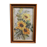 Oil on canvas sunflowers