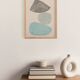 Painting "pebbles" 30x40cm on paper signed Eawy
