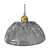 Vintage aabt-jour pendant lamp in molded glass