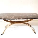 Coffee table in marble and bronze,france circa 1970