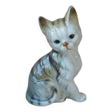 Vintage porcelain sitting cat figurine taiwan collection
