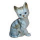 Vintage porcelain sitting cat figurine taiwan collection
