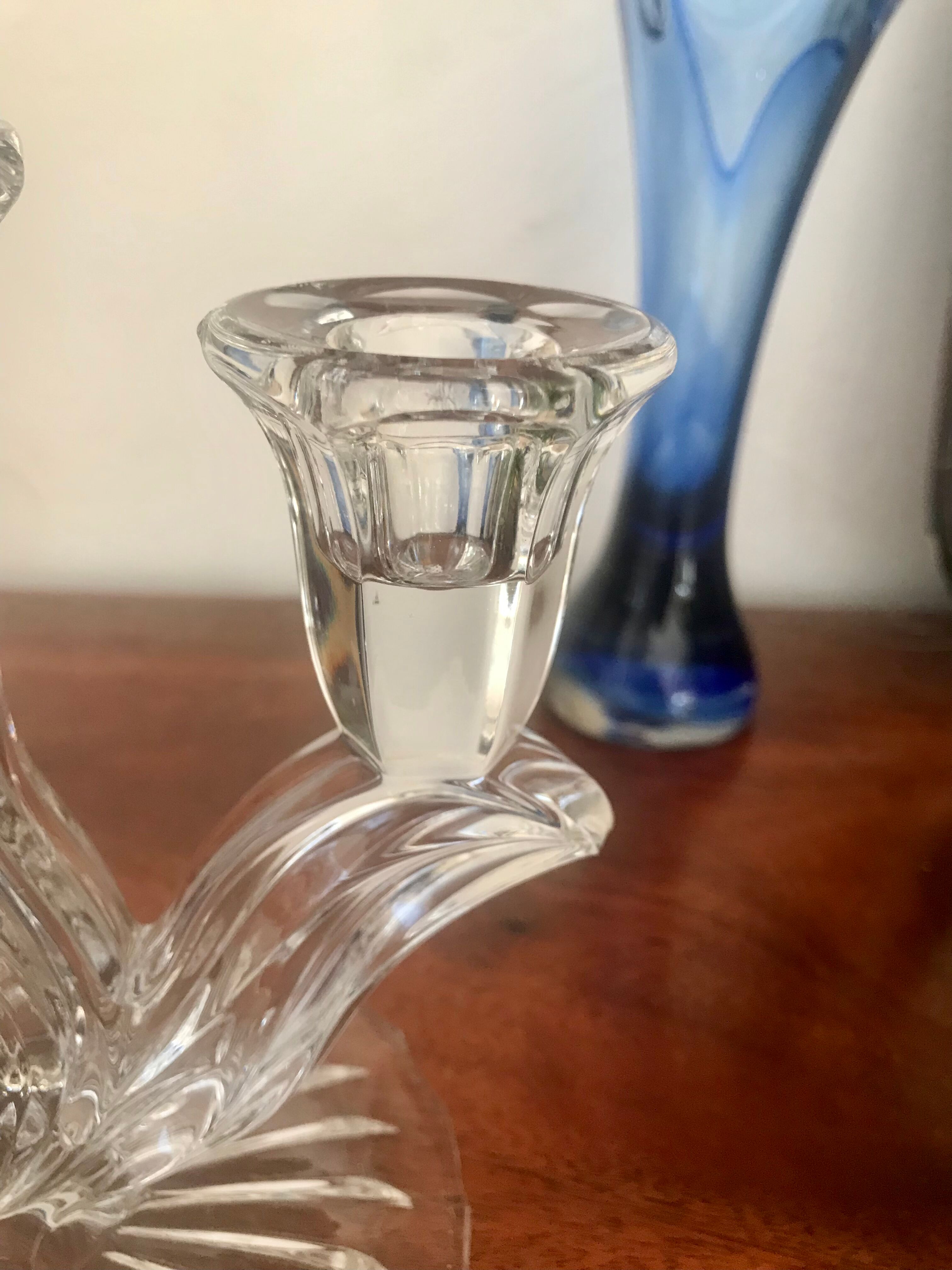 Pair of crystal candlesticks