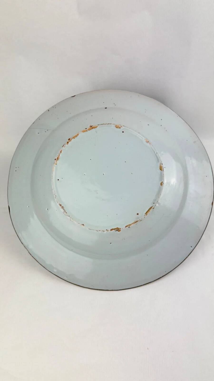 Delftware plate with gilded highlights, relief decoration, 18th century, 35 cm