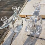 Candlesticks double arms crystal years 50-60