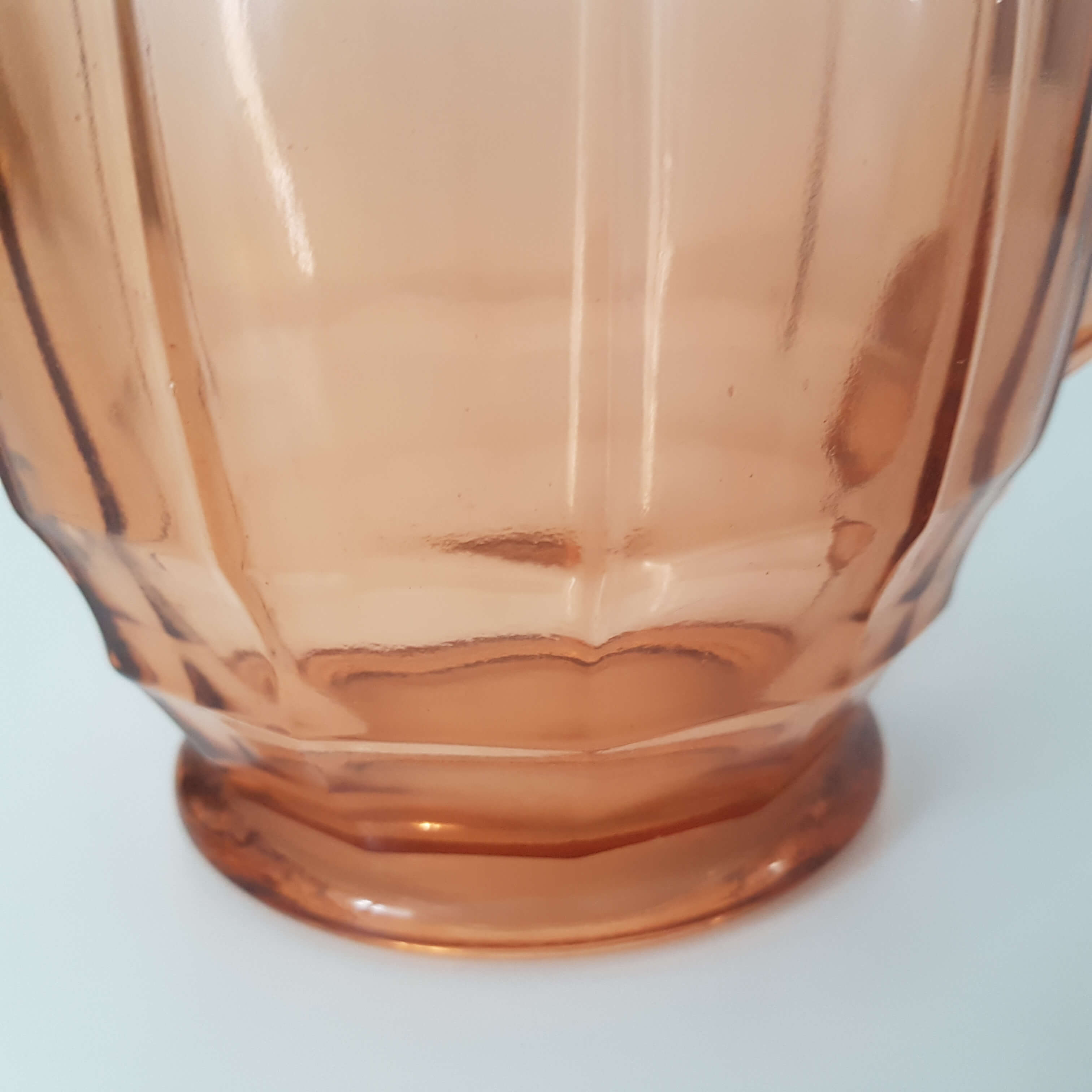 Art Deco pink glass pitcher