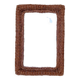 Vintage rectangular woven rattan wall mirror