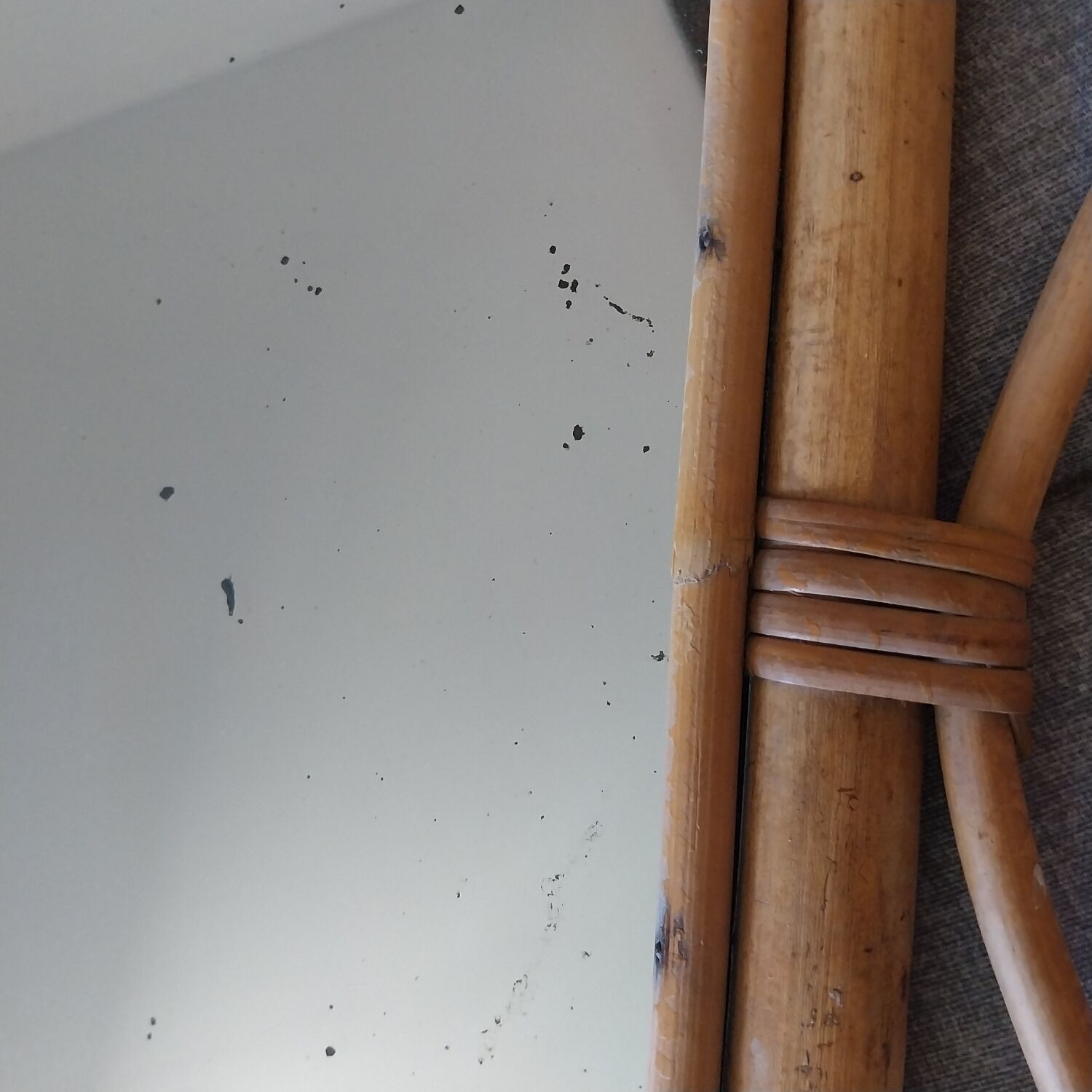 Authentic 1960s mirror in rattan/bamboo