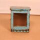 Vitrine murale en teck birman patine bleue d'origine