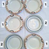 Orange and blue deep plates HBCM and St Amand.