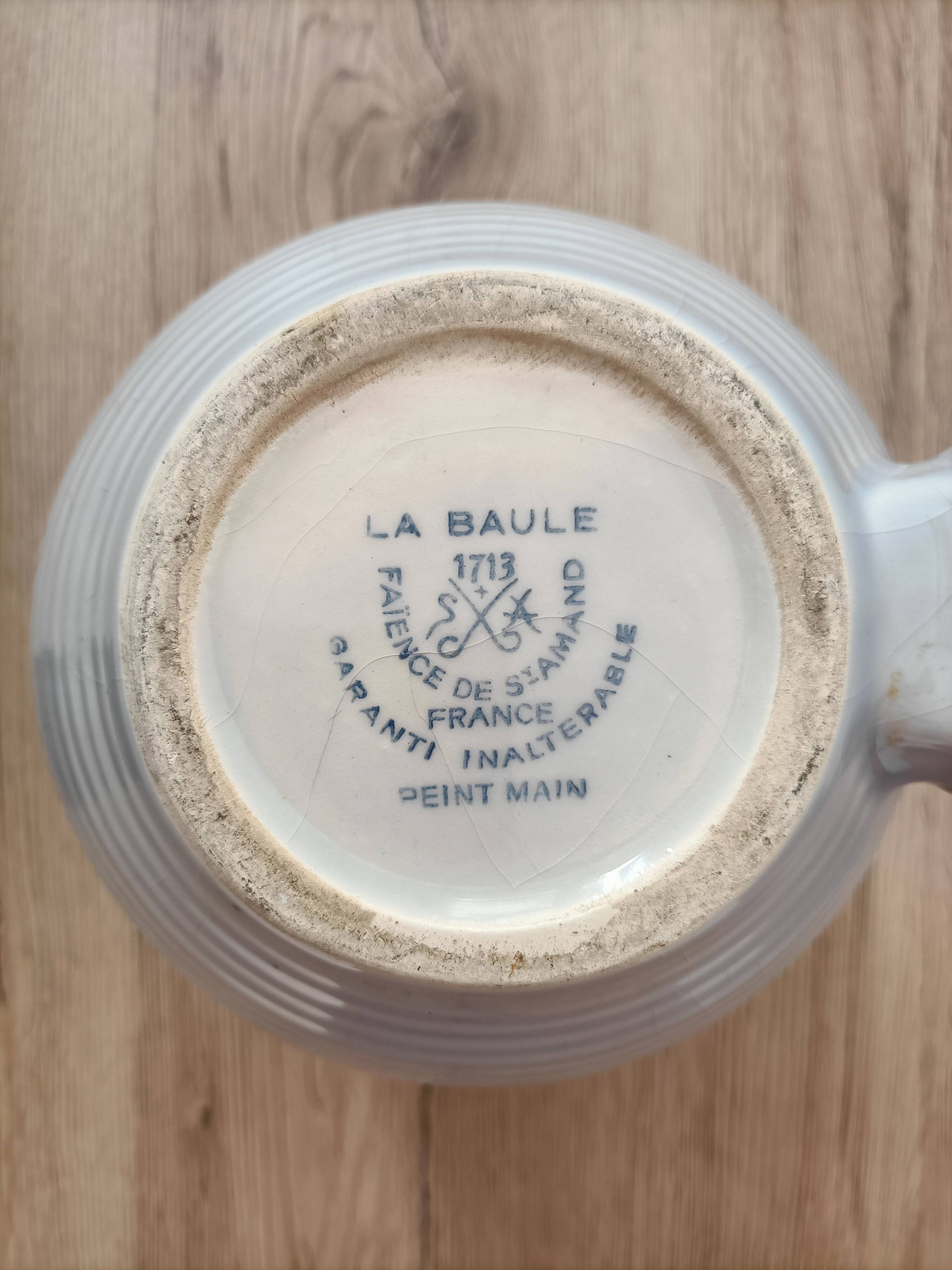 Saint Amand earthenware pickle or olive pot