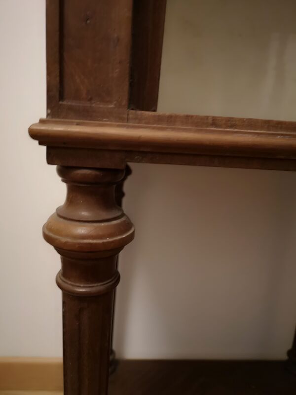 Table de chevet style empire, plateau marbre, intérieur marbre