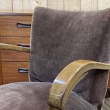 Art Deco bridge armchair in beech