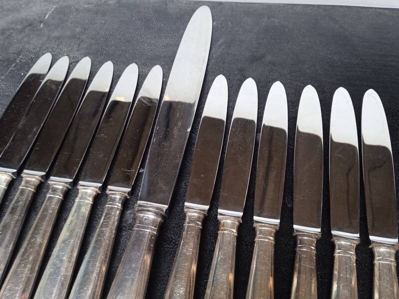 12 + 1 Orbrille knife silver metal art deco period