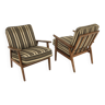 Set of 2 Scandinavian oak armchairs, Sweden, 1950